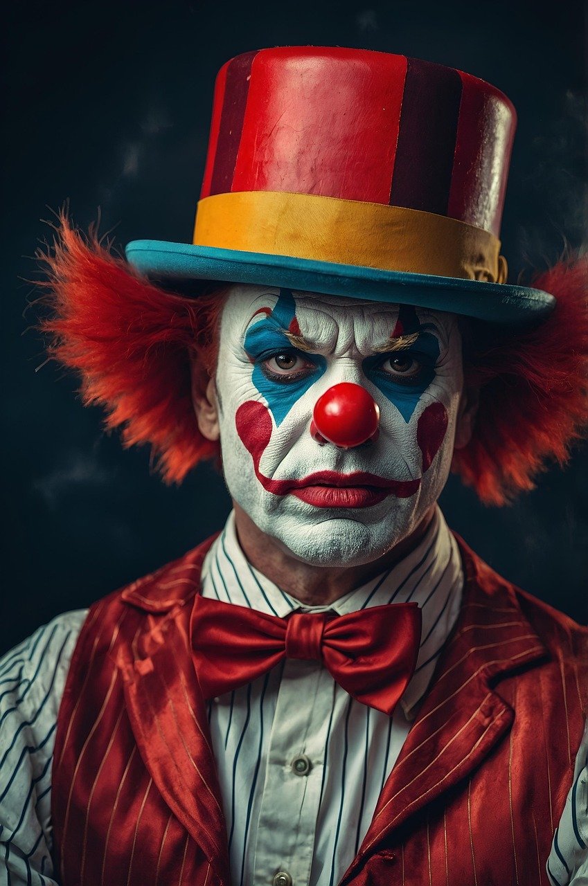 clown, circus, carnival, tent, entertainment, artist, event, show, festival, amusement